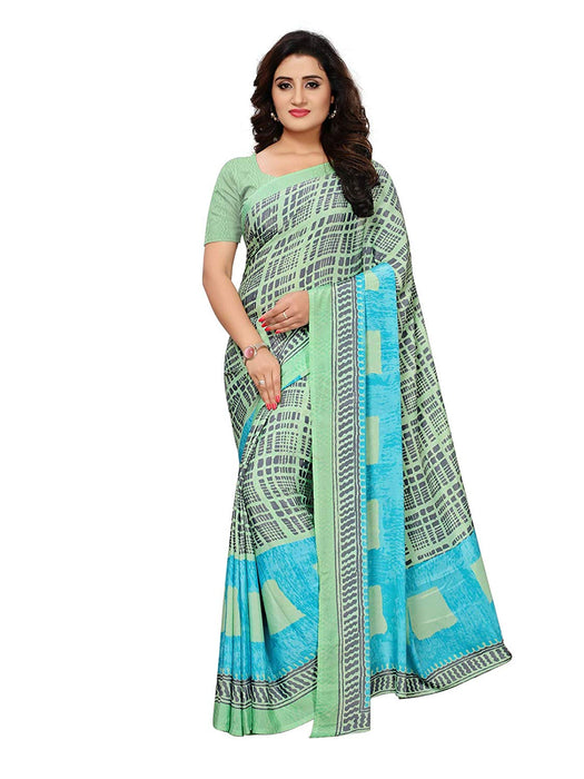 Green, Multi Color Crepe Saree only in Bigswipe