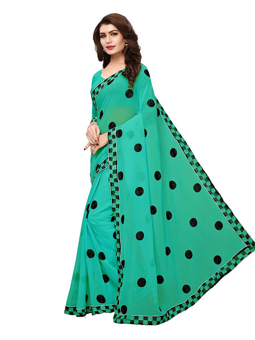 Turquoise Color Georgette Saree