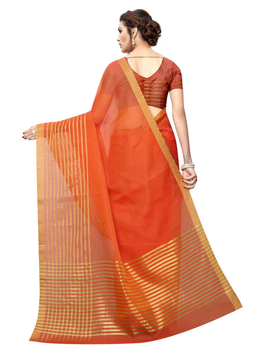 Orange Color Poly Silk Saree only in Bigswipe