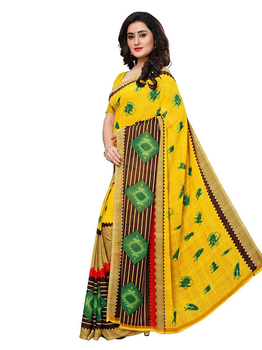 Yellow, Multi Color Georgette Saree