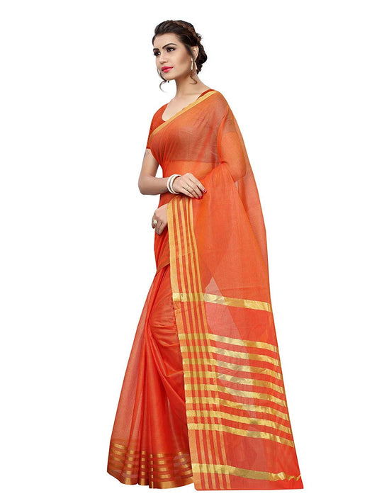 Orange Color Poly Silk Saree only in Bigswipe