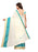 Off White, Turquoise Color Cotton Silk Saree only in Bigswipe