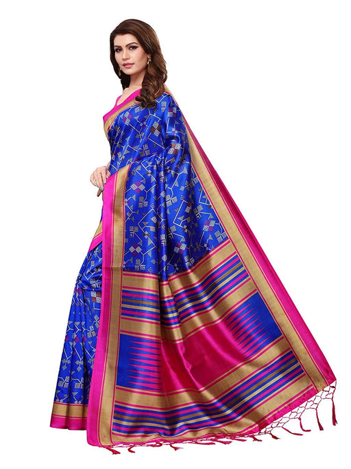 Blue, Pink, Multi Color Poly Silk Saree only in Bigswipe