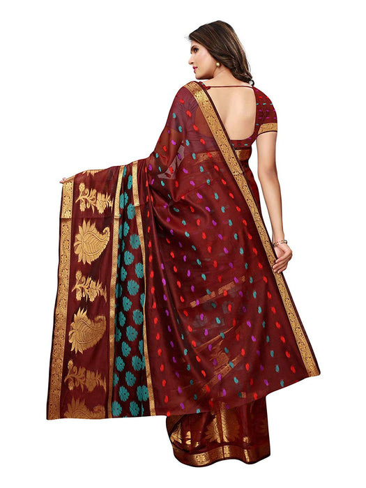 Maroon Color Chanderi Silk Saree only in Bigswipe