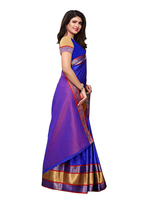 Blue Color Poly Silk Saree only in Bigswipe