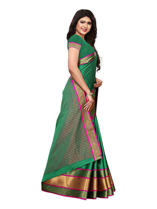 Green Color Poly Silk Saree only in Bigswipe