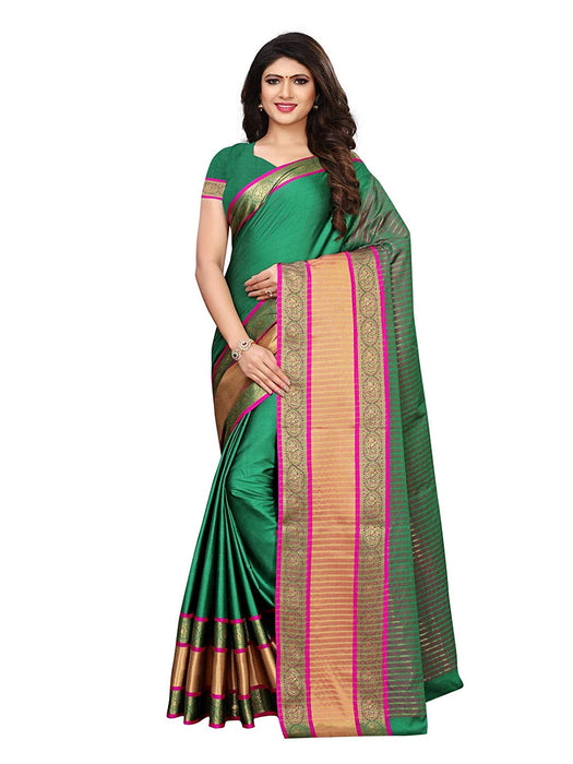 Green Color Poly Silk Saree only in Bigswipe