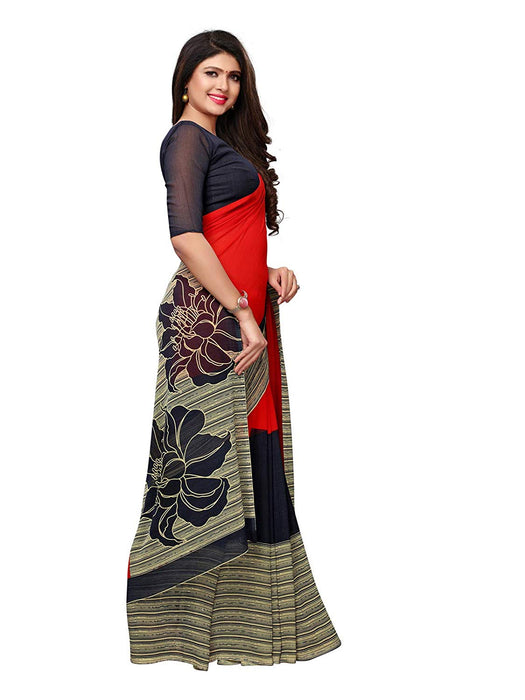 Red, Navy Blue, Multi Color Georgette Saree