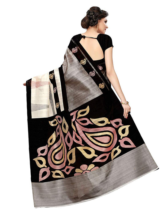 Grey, Black, Multi Color Bhagalpuri Silk Saree only in Bigswipe