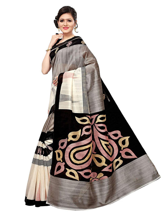 Grey, Black, Multi Color Bhagalpuri Silk Saree only in Bigswipe