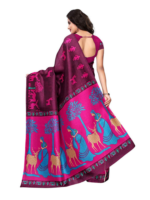 Purple Color Poly Silk (Kashmiri Silk) Saree