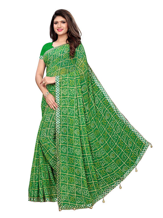 Green, Multi Color Chiffon Saree only in Bigswipe