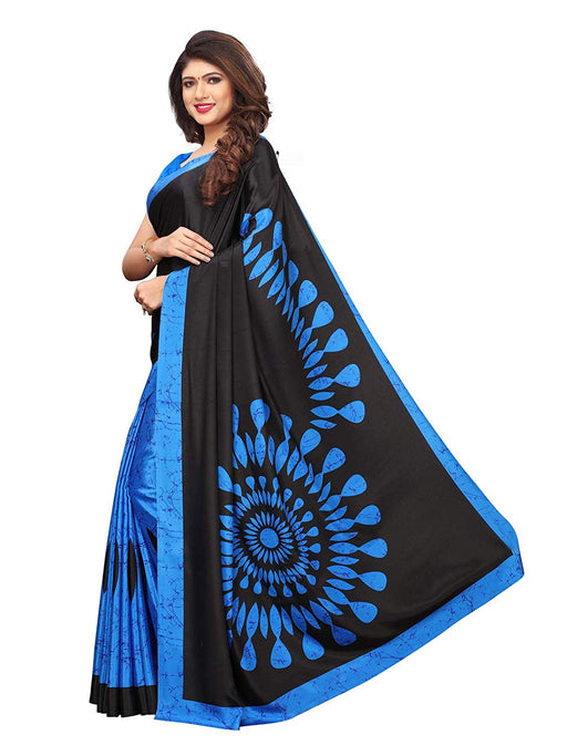 Blue, Black Color Crepe Saree only in Bigswipe