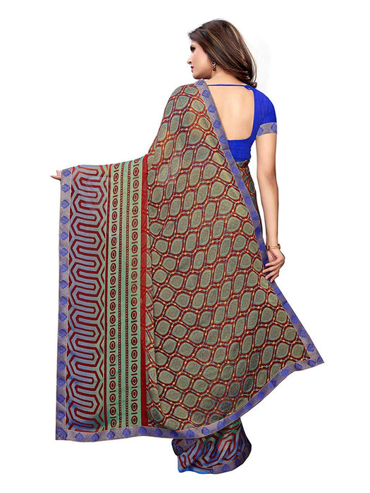 Blue, Multi Color Georgette Saree only in Bigswipe