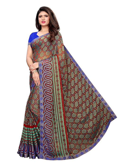 Blue, Multi Color Georgette Saree only in Bigswipe