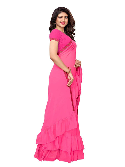 Pink Color Georgette Saree only in Bigswipe