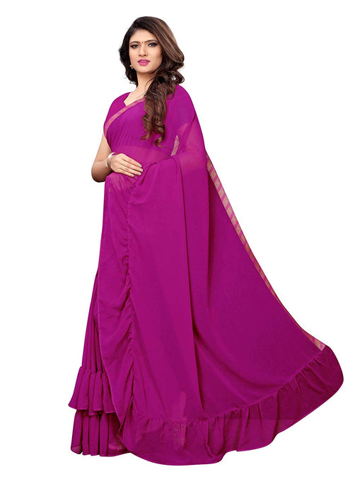 Purple Color Georgette Saree