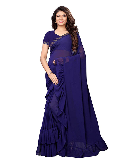 Navy Blue Color Georgette Saree only in Bigswipe