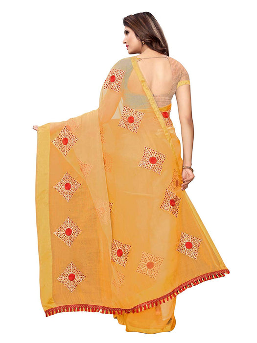 Yellow Color Organza Saree