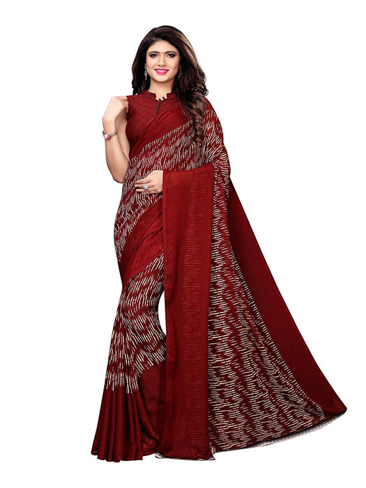 Maroon, Beige Color Georgette Saree only in Bigswipe