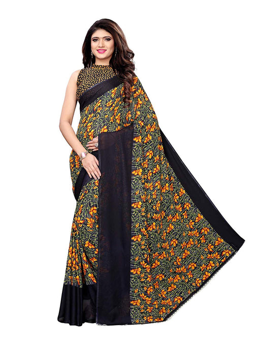 Navy Blue, Multi Color Georgette Saree only in Bigswipe