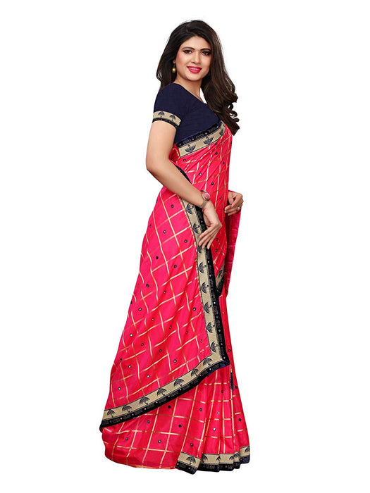 Pink Color Poly Silk Saree only in Bigswipe