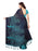 Turquoise, Navy Blue Color Shimmer (Chiffon) Saree