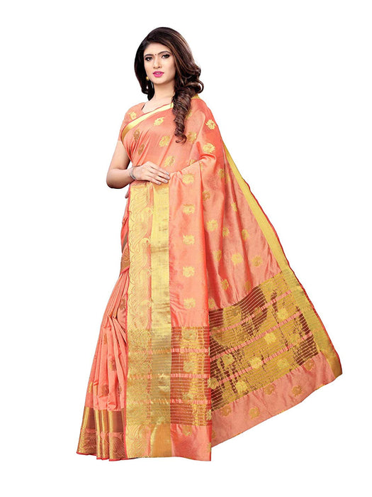 Peach Color Poly Silk Saree only in Bigswipe