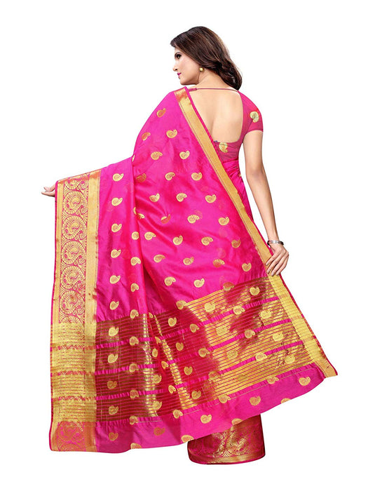 Pink Color Poly Silk Saree only in Bigswipe