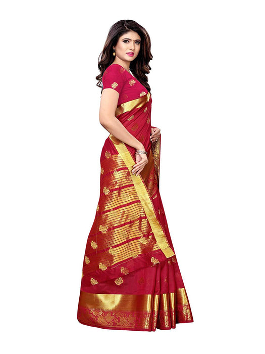 Maroon Color Poly Silk Saree only in Bigswipe