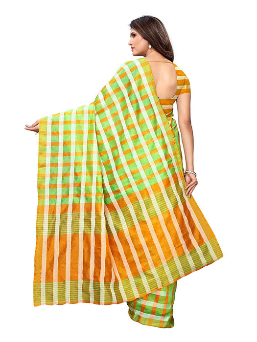 Green, Orange Color Poly Silk Saree only in Bigswipe