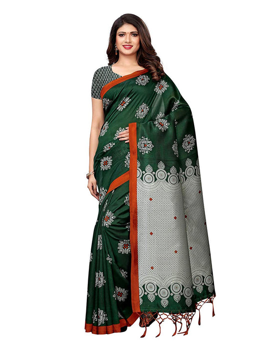 Green, Multi Color Poly Silk Saree only in Bigswipe