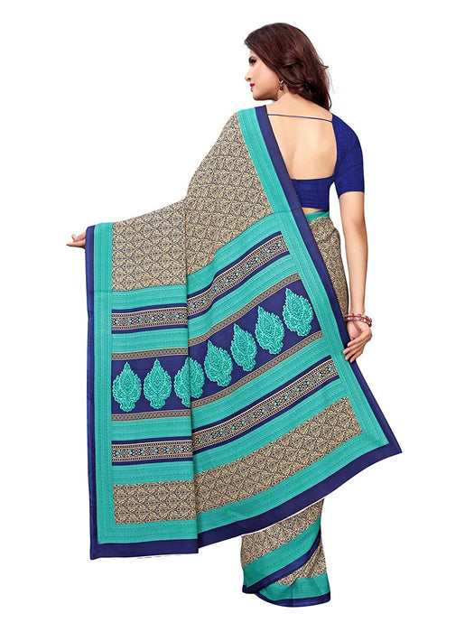 Beige, Navy Blue, Multi Color Crepe Saree only in Bigswipe