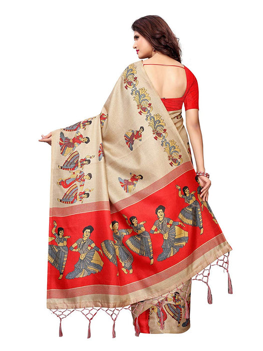 Beige, Maroon Color Art Silk Saree only in Bigswipe