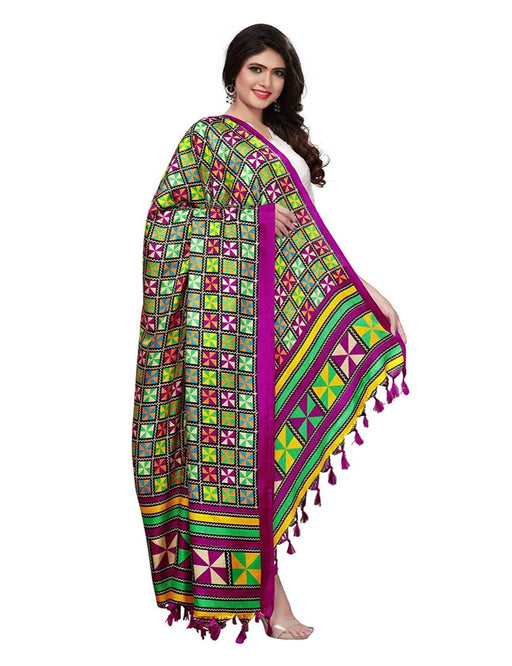 Magenta, Multi Color Bhagalpuri Dupatta only in Bigswipe