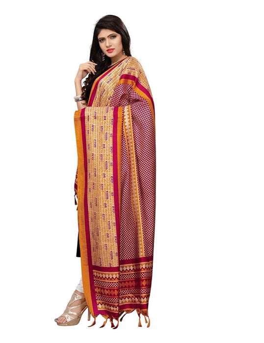 Mustard, Pink Color Bhagalpuri Dupatta only in Bigswipe