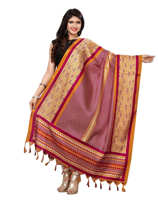 Mustard, Pink Color Bhagalpuri Dupatta only in Bigswipe