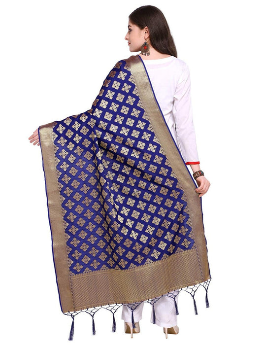 Blue Color Poly Silk Dupatta only in Bigswipe