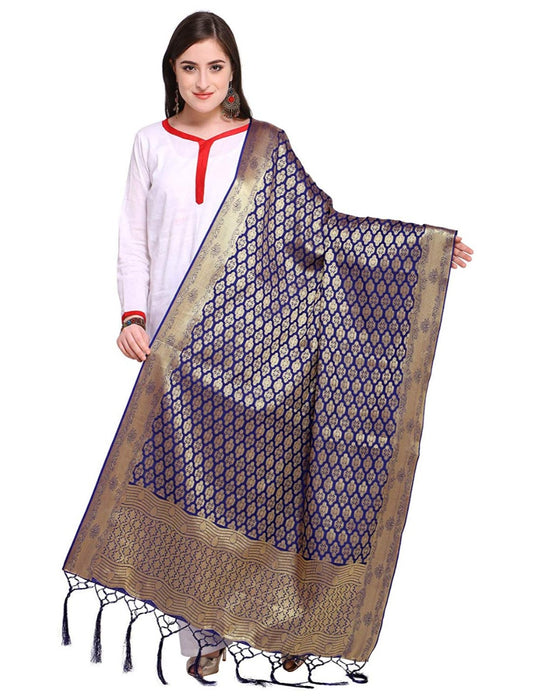 Blue Color Poly Silk Dupatta only in Bigswipe