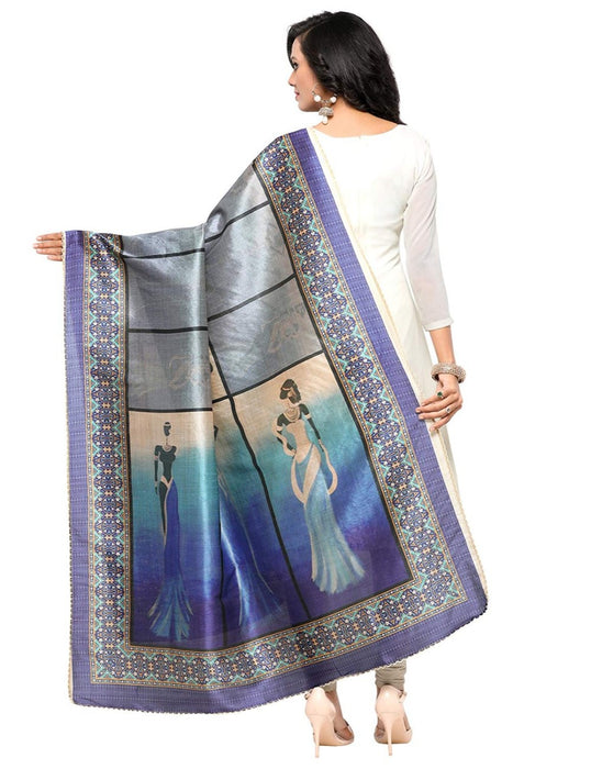 Blue, Grey, Multi Color Chinon Dupatta only in Bigswipe