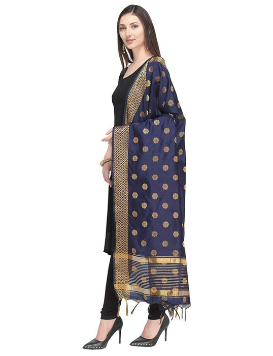 Navy Blue Color Poly Silk Dupatta only in Bigswipe