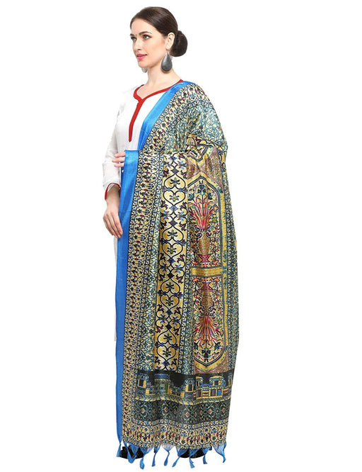 Blue, Multi Color Art Silk Dupatta only in Bigswipe