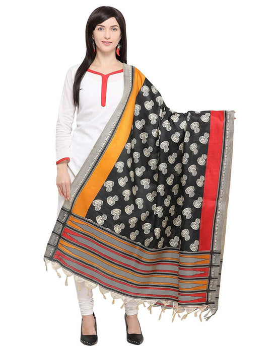 Black, Beige, Multi Color Bhagalpui Silk Dupatta only in Bigswipe