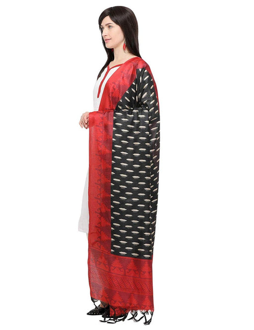 Black, Red, Beige Color Bhagalpui Silk Dupatta only in Bigswipe