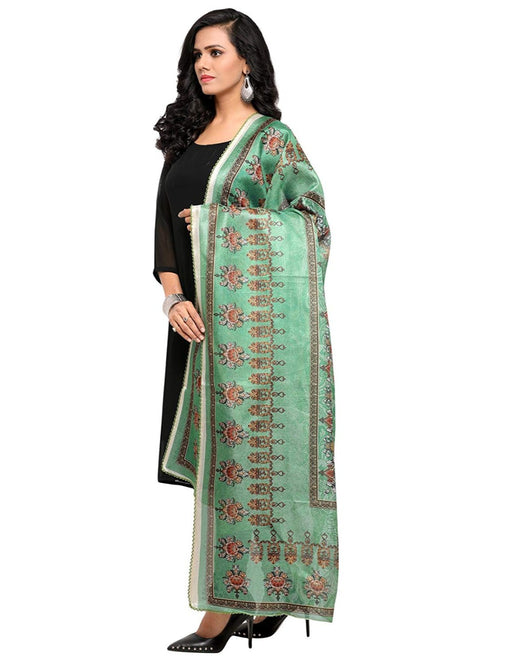 Turquoise, Multi Color Mock Leno Dupatta