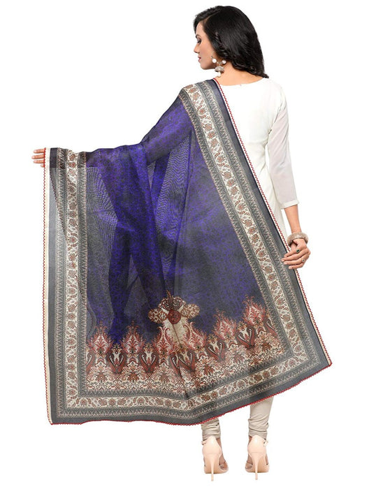 Blue, Multi Color Mock Leno Dupatta only in Bigswipe