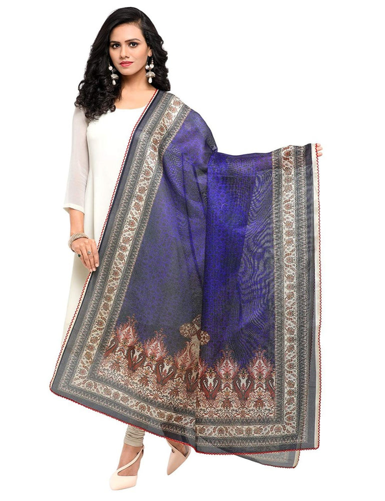 Blue, Multi Color Mock Leno Dupatta only in Bigswipe