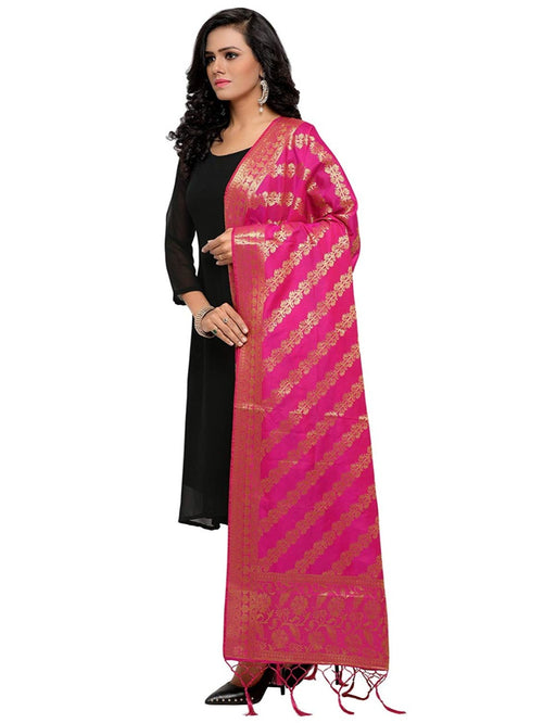 Pink Color Poly Silk Dupatta only in Bigswipe