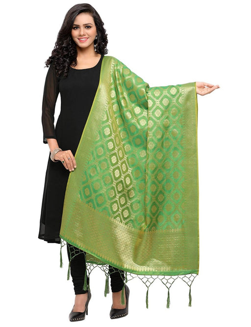 Green Color Poly Silk Dupatta only in Bigswipe