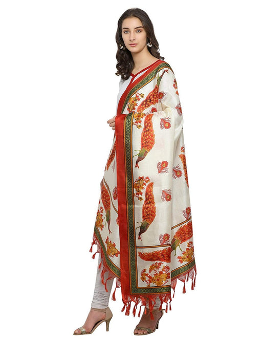 Cream, Brown Color Bhagalpuri Dupatta only in Bigswipe